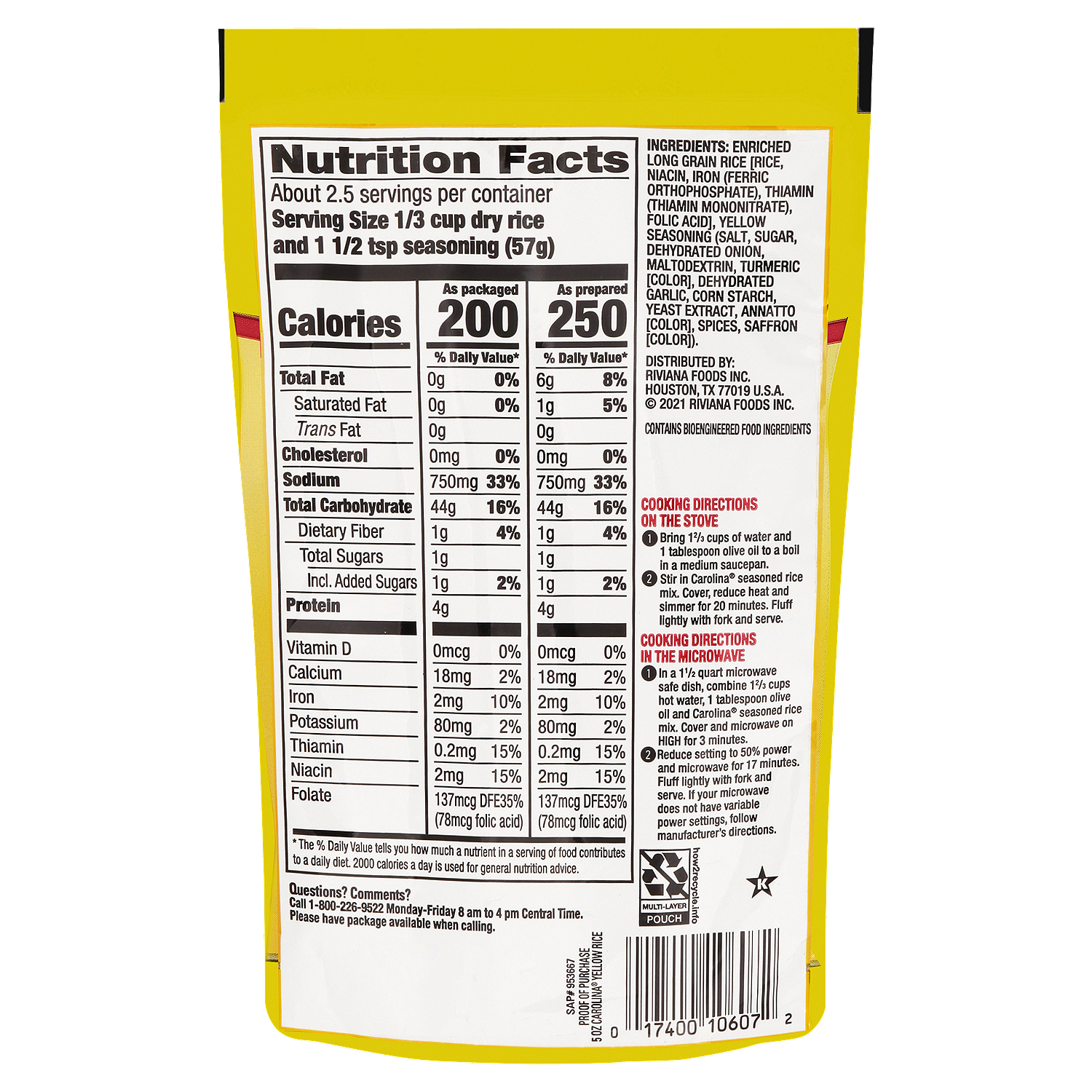 Seasoned Yellow Rice: Nutrition & Ingredients | GreenChoice