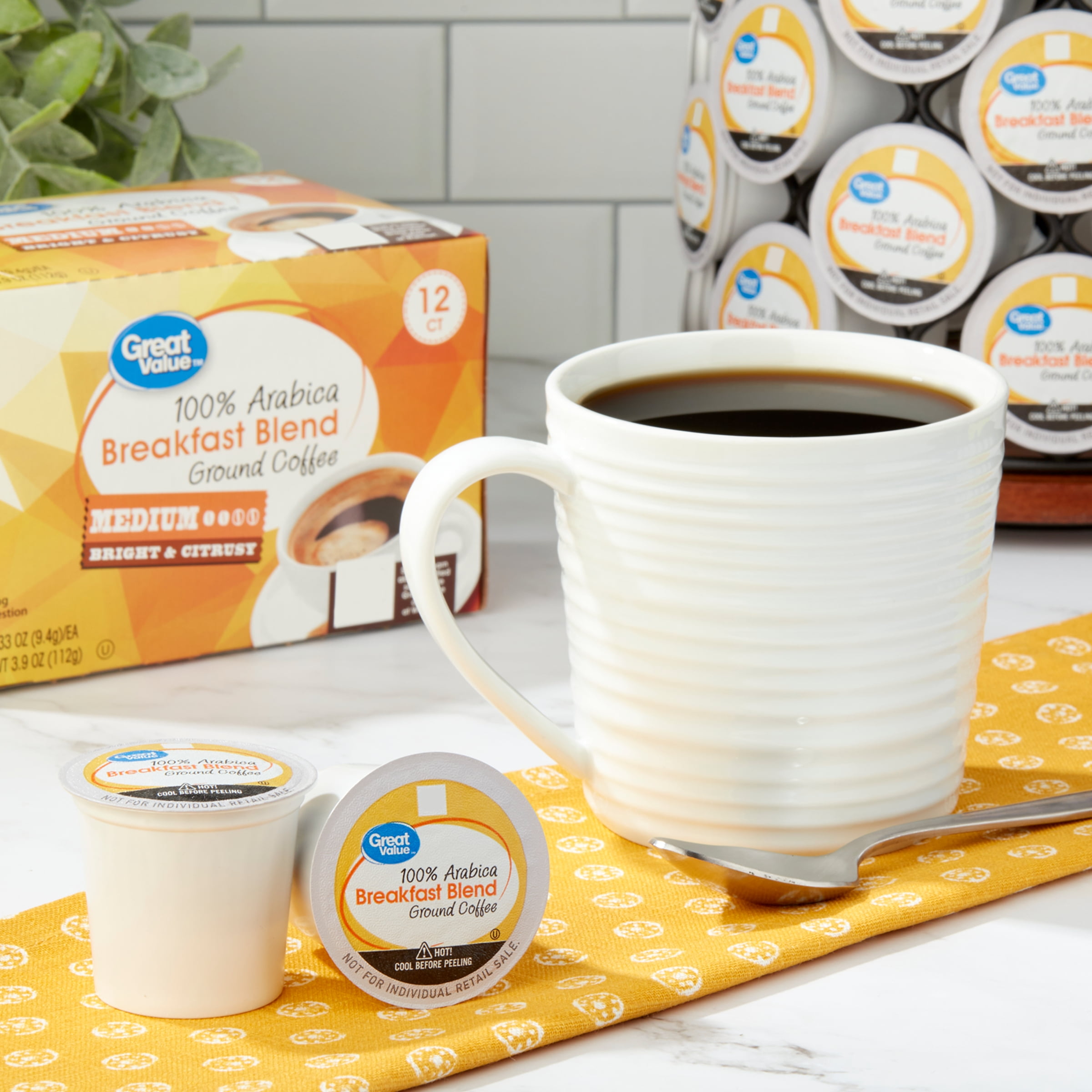 Great Value 100% Arabica Breakfast Blend Medium Roast Ground Coffee ...